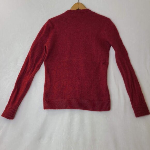 Simon Carter Men's Sweater Red Medium Wool Nylon Cable Knit London - Picture 2 of 10